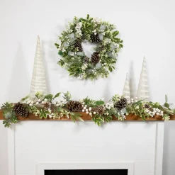 Sale Real Touch™? Frosted Pinecones and Berries Artificial Christmas Wreath - 24" - Unlit Unlit