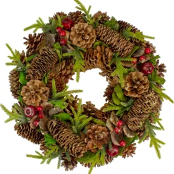 Outlet Real Touch™? Glittered Pine and Pinecone Artificial Christmas Wreath - 13" - Unlit Unlit