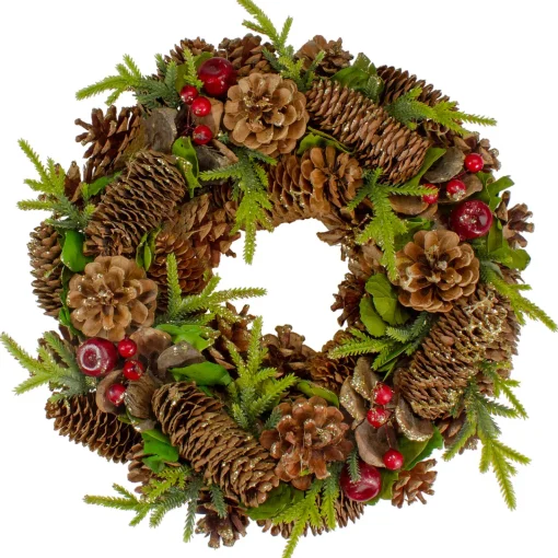 Outlet Real Touch™? Glittered Pine and Pinecone Artificial Christmas Wreath - 13" - Unlit Unlit