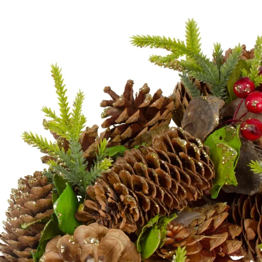 Outlet Real Touch™? Glittered Pine and Pinecone Artificial Christmas Wreath - 13" - Unlit Unlit