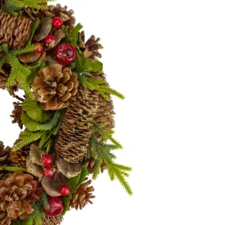 Outlet Real Touch™? Glittered Pine and Pinecone Artificial Christmas Wreath - 13