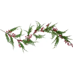 Clearance Real Touch™? Iced Berries and Pine Artificial Christmas Garland - 5' x 10" - Unlit Unlit