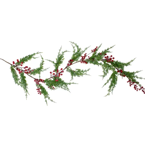 Clearance Real Touch™? Iced Berries and Pine Artificial Christmas Garland - 5' x 10" - Unlit Unlit