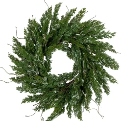 Clearance Real Touch™? Iced Cedar Artificial Christmas Wreath - 24" - Unlit Unlit
