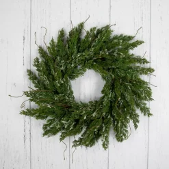 Clearance Real Touch™? Iced Cedar Artificial Christmas Wreath - 24" - Unlit Unlit