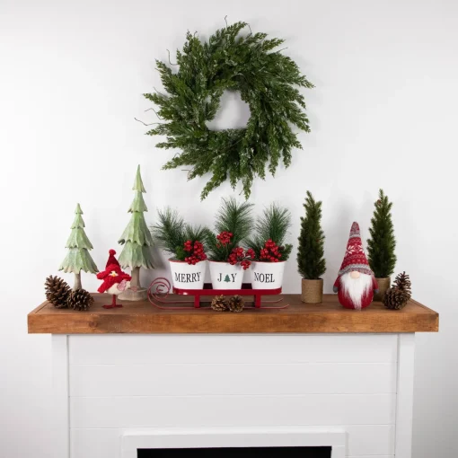Clearance Real Touch™? Iced Cedar Artificial Christmas Wreath - 24" - Unlit Unlit