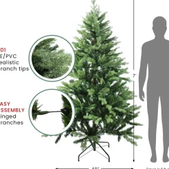 Online Real Touch™? Mixed Eden Pine Artificial Christmas Tree - Unlit - 7' Unlit