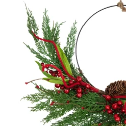 Hot Real Touch™? Mixed Greenery and Berries Artificial Christmas Wreath - 18