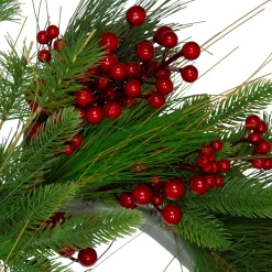 Sale Real Touch™? Mixed Pine and Berry Artificial Christmas Wreath - 24" - Unlit Unlit