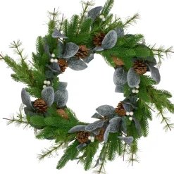 Online Real Touch™? Mixed Pine White Berries and Pinecones Artificial Christmas Wreath - 24" - Unlit Unlit