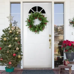 Sale Real Touch™? Noble Fir with Berries Artificial Christmas Wreath - Unlit - 24" Unlit