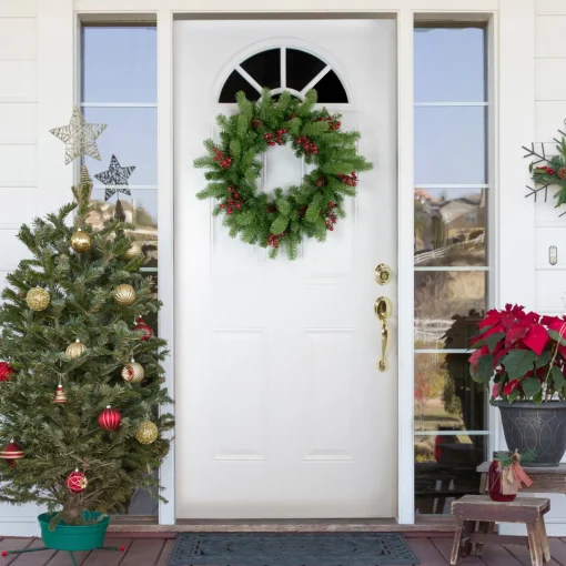Sale Real Touch™? Noble Fir with Berries Artificial Christmas Wreath - Unlit - 24" Unlit