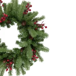 Sale Real Touch™? Noble Fir with Berries Artificial Christmas Wreath - Unlit - 24