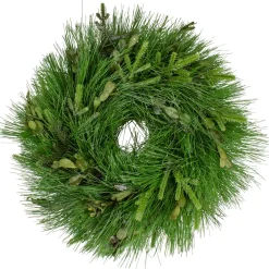Real Touch™? Pine Sprigs and Winter Foliage Artificial Christmas Wreath - 12" - Unlit Unlit