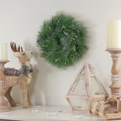 Real Touch™? Pine Sprigs and Winter Foliage Artificial Christmas Wreath - 12" - Unlit Unlit