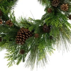 Clearance Real Touch™? Pinecones and Jingle Bells Artificial Christmas Wreath - 26