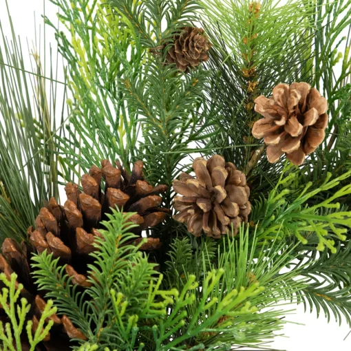 Clearance Real Touch™? Pinecones and Jingle Bells Artificial Christmas Wreath - 26" - Unlit Pre Decorated