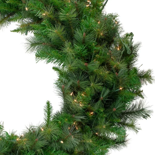 Best Real Touch™? Pre-Lit Canyon Pine Artificial Christmas Wreath - 60" - Clear LED Lights Pre Lit