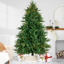 Outlet Real Touch™? Pre-Lit Full Juniper Pine Artificial Christmas Tree - 7.5' - Warm White LED Pre-Lit