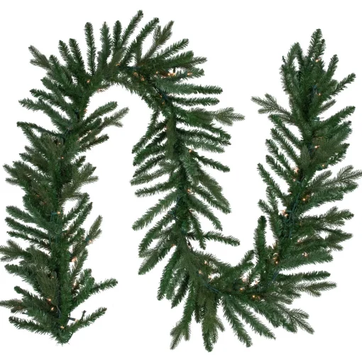 Real Touch™ Pre-Lit Grande Spruce Artificial Christmas Garland - 9' x 14" - Clear Lights Pre Lit