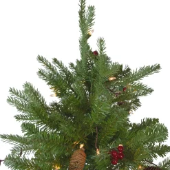 Clearance Real Touch™? Pre-Lit Medium Mixed Winter Berry Pine Artificial Christmas Tree - 6.5' - Clear Lights Pre-Lit
