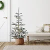 Real Touch™? Pre-Lit Nordmann Fir Flocked Artificial Christmas Tree - 4.5' - Warm Clear LED Lights Flocked