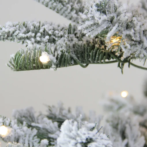 Real Touch™? Pre-Lit Nordmann Fir Flocked Artificial Christmas Tree - 4.5' - Warm Clear LED Lights Flocked