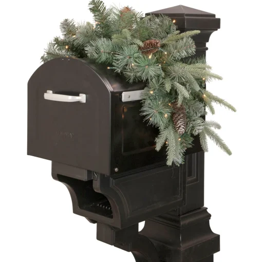 Clearance Real Touch™? Pre-lit Pinecone and Mixed Pine Artificial Mailbox Christmas Swag - 36" Pre-Lit Swaga