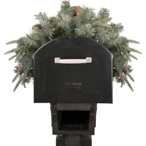 Clearance Real Touch™? Pre-lit Pinecone and Mixed Pine Artificial Mailbox Christmas Swag - 36" Pre-Lit Swaga