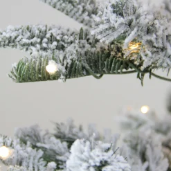 Hot Real Touch™? Pre-Lit Slim Flocked Nordmann Fir Artificial Christmas Tree - 6.5' - Warm Clear LED Lights Flocked