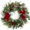 Sale Real Touch™? Roses and Berries Artificial Christmas Wreath - 30" - Unlit Unlit