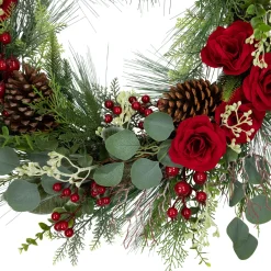 Sale Real Touch™? Roses and Berries Artificial Christmas Wreath - 30