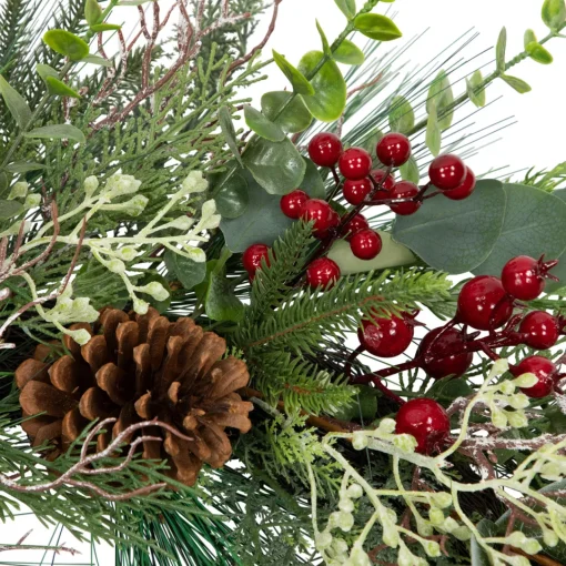 Sale Real Touch™? Roses and Berries Artificial Christmas Wreath - 30" - Unlit Unlit
