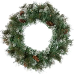 Real Touch™? Snow Valley Pine Artificial Christmas Wreath - Unlit- 24" Pre Decorated
