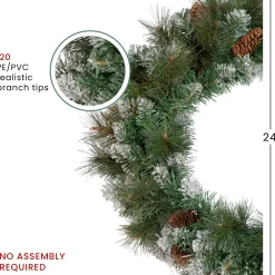 Real Touch™? Snow Valley Pine Artificial Christmas Wreath - Unlit- 24