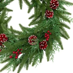 Clearance Real Touch™? Wind River Fir with Glittered Pinecones Artificial Christmas Wreath - 24