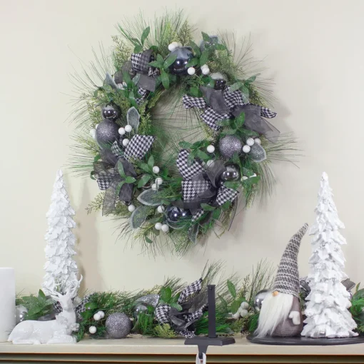 Hot Real Touch™ Winter Foliage and Berries Artificial Christmas Wreath - 24" - Unlit Pre Decorated