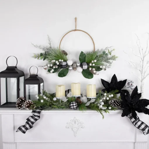 Online Real Touch™? Winter Greenery with Pinecones Artificial Christmas Wreath - 18" - Unlit Pre Decorated