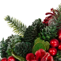 Sale Red Pine Cones and Ornaments Christmas Wreath, 13