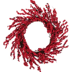 Sale Red and Burgundy Berry Artificial Christmas Wreath, 22-Inch Unlit Unlit