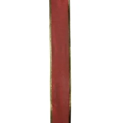 Online Red and Gold Solid Christmas Wired Craft Ribbon 2.5" x 10 Yards Ribbons & Bows