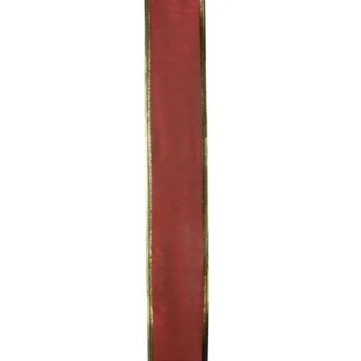 Online Red and Gold Solid Christmas Wired Craft Ribbon 2.5" x 10 Yards Ribbons & Bows