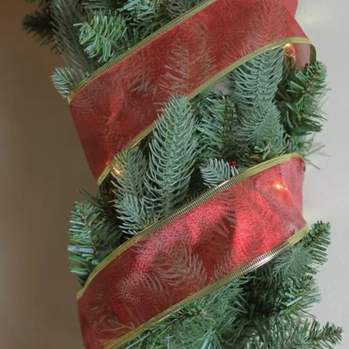 Online Red and Gold Solid Christmas Wired Craft Ribbon 2.5" x 10 Yards Ribbons & Bows