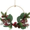 Outlet Red and Green Foliage, Pinecones and Berries Artificial Christmas, 17-Inch, Unlit Unlit