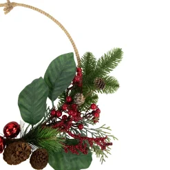Outlet Red and Green Foliage, Pinecones and Berries Artificial Christmas, 17-Inch, Unlit Unlit