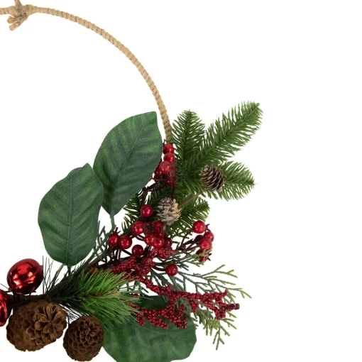 Outlet Red and Green Foliage, Pinecones and Berries Artificial Christmas, 17-Inch, Unlit Unlit