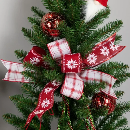 Best Red and White Plaid Wired Craft Christmas Ribbon 2.5" x 10 Yards Ribbons & Bows