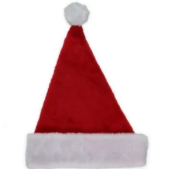 Red and White Plush Unisex Adult Christmas Santa Hat Costume Accessory - Small Costumes