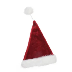 New Red and White Pom Pom Santa Unisex Adult Christmas Hat Costume Accessory - One Size Costumes