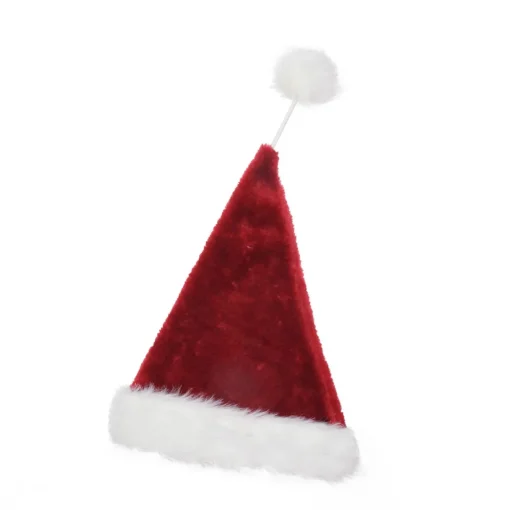 New Red and White Pom Pom Santa Unisex Adult Christmas Hat Costume Accessory - One Size Costumes